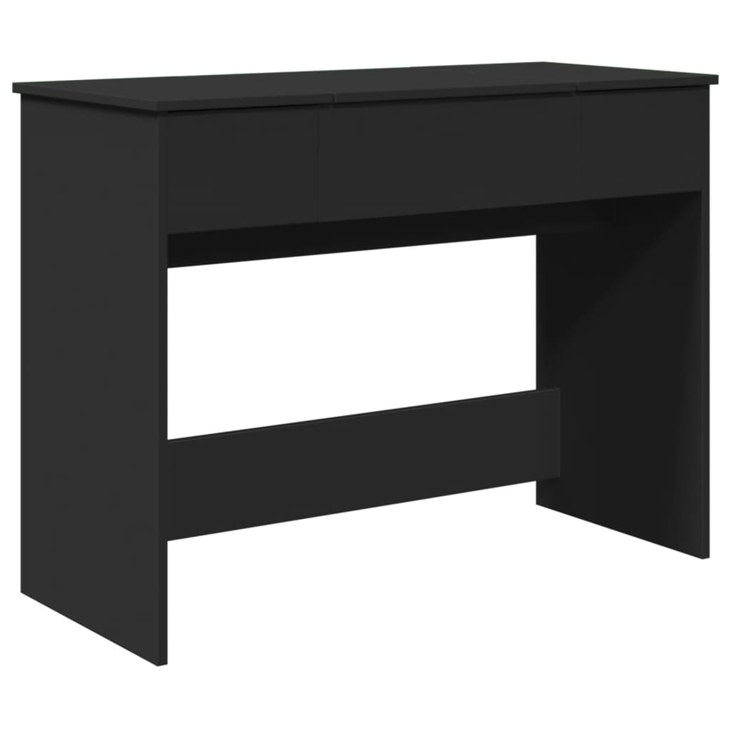 vidaXL Masă de toaletă cu oglindă, negru, 100x45x76 cm