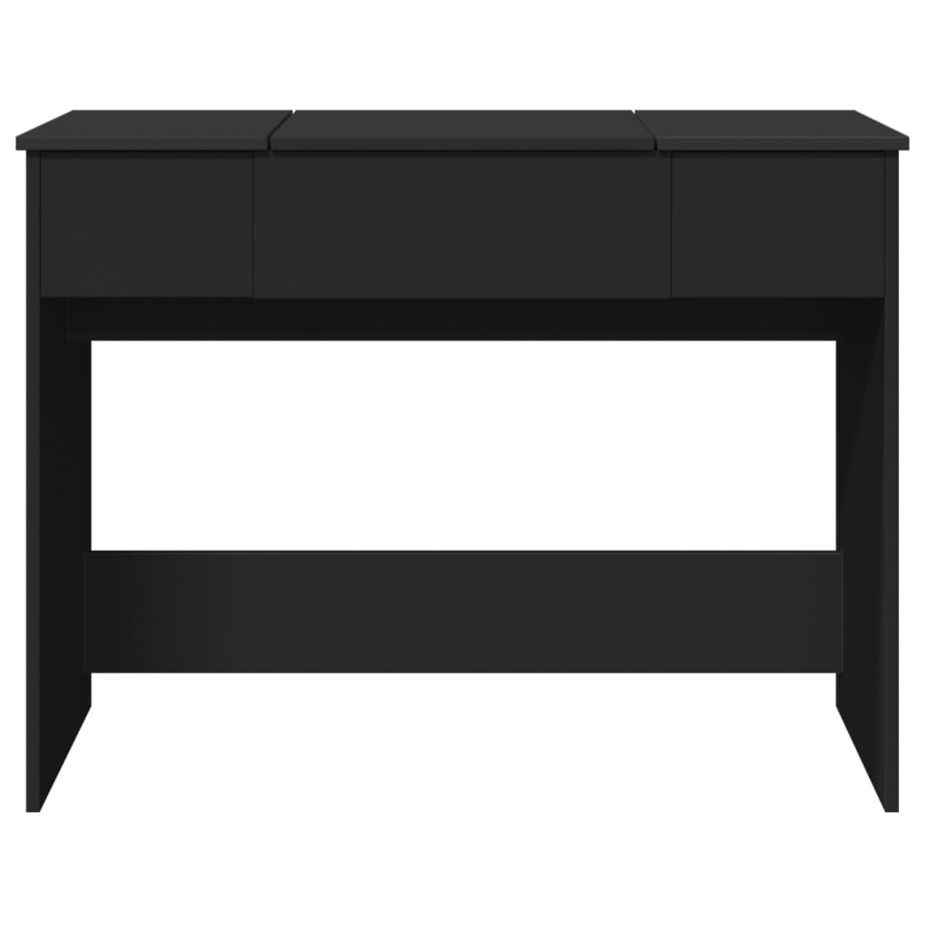 vidaXL Masă de toaletă cu oglindă, negru, 100x45x76 cm