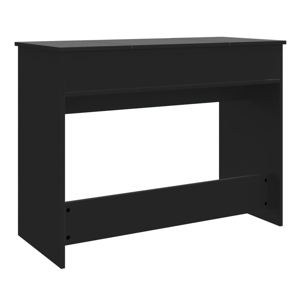 vidaXL Masă de toaletă cu oglindă, negru, 100x45x76 cm