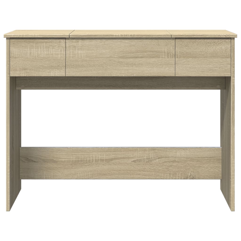 vidaXL Masă de toaletă cu oglindă, stejar sonoma, 100x45x76 cm