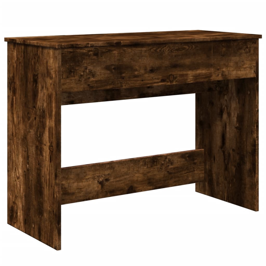 vidaXL Masă de toaletă cu oglindă, stejar fumuriu, 100x45x76 cm vidaXL Masă de toaletă cu oglindă, stejar fumuriu, 100x45x76 cm