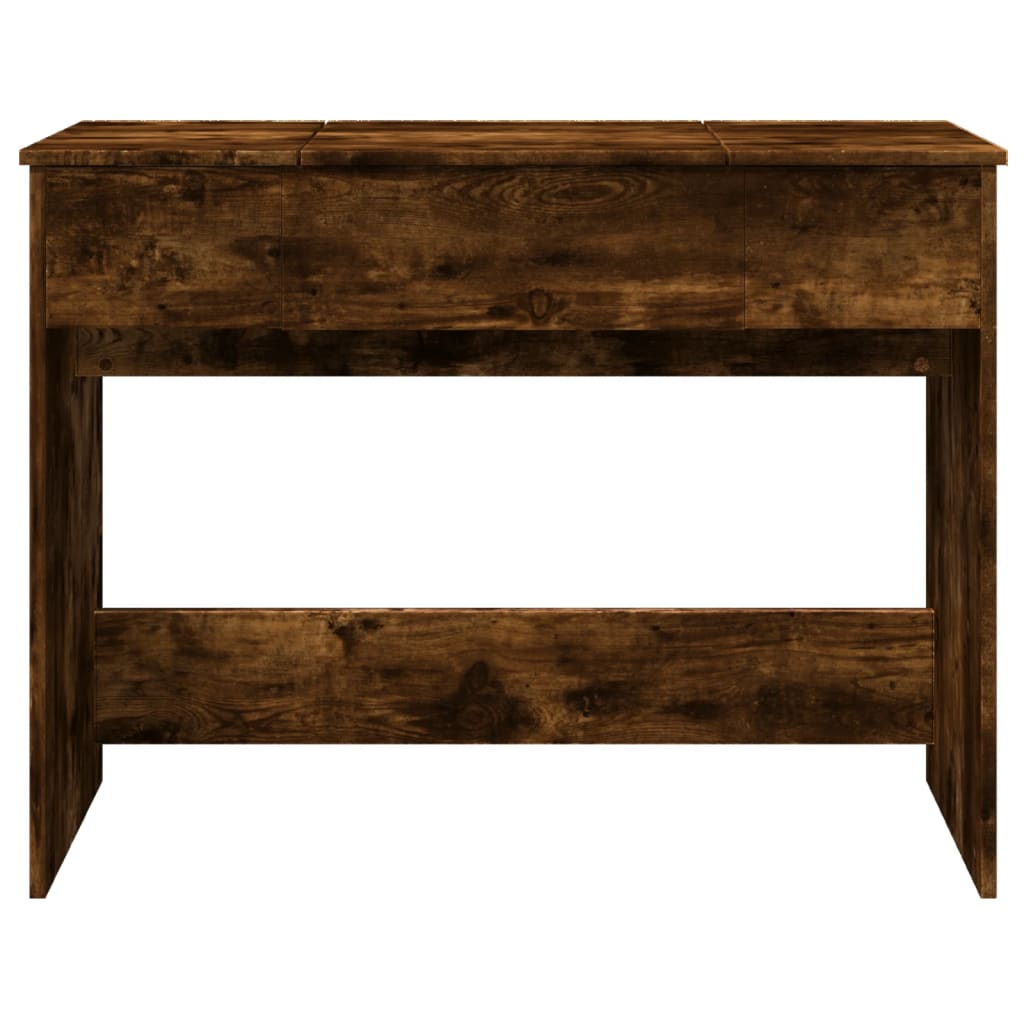 vidaXL Masă de toaletă cu oglindă, stejar fumuriu, 100x45x76 cm vidaXL Masă de toaletă cu oglindă, stejar fumuriu, 100x45x76 cm