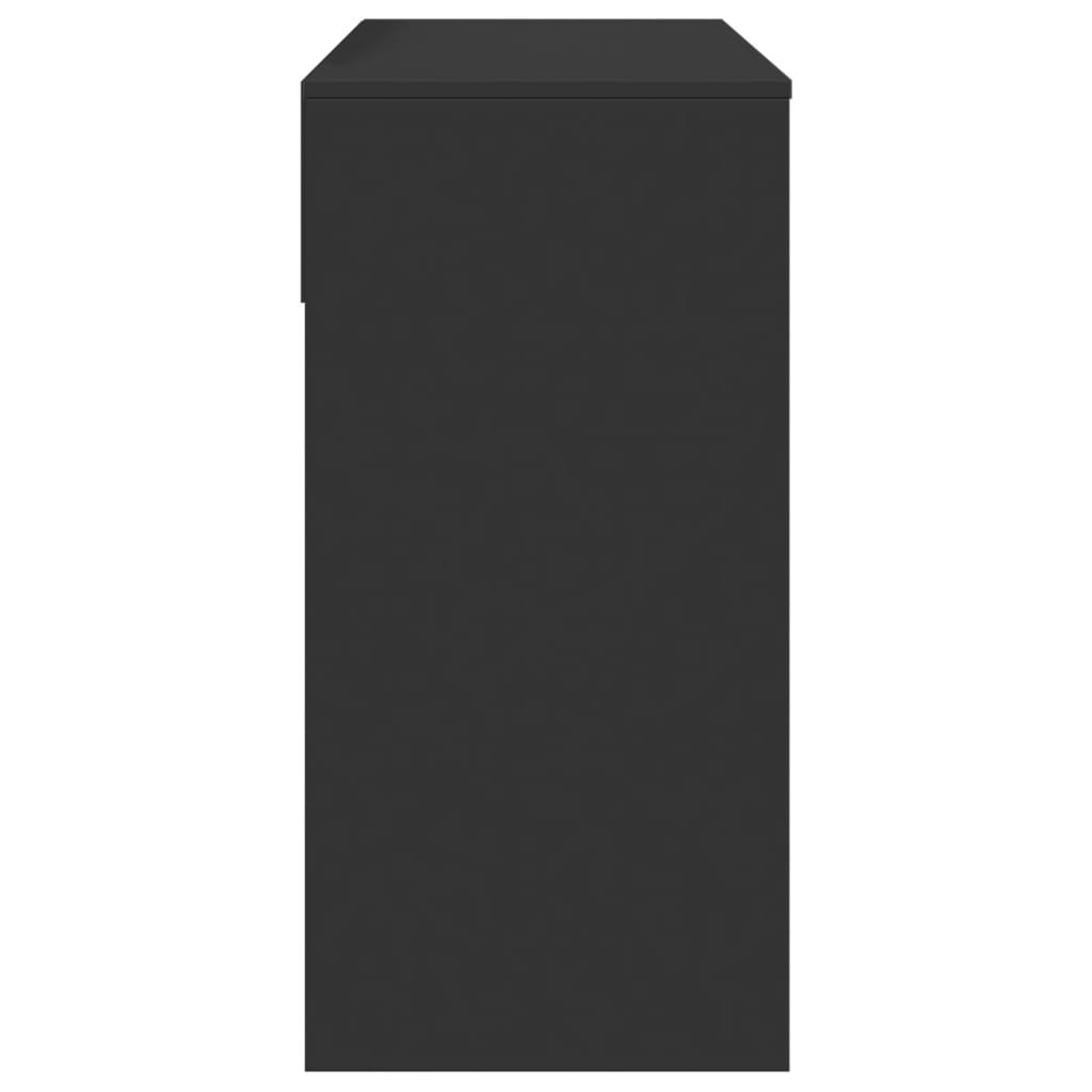 vidaXL Masă de toaletă cu oglindă, negru, 80x39x80 cm