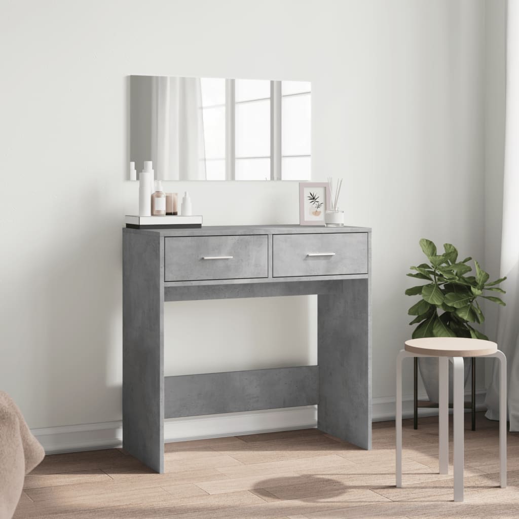 vidaXL Masă de toaletă cu oglindă, gri beton, 80x39x80 cm vidaXL Masă de toaletă cu oglindă, gri beton, 80x39x80 cm