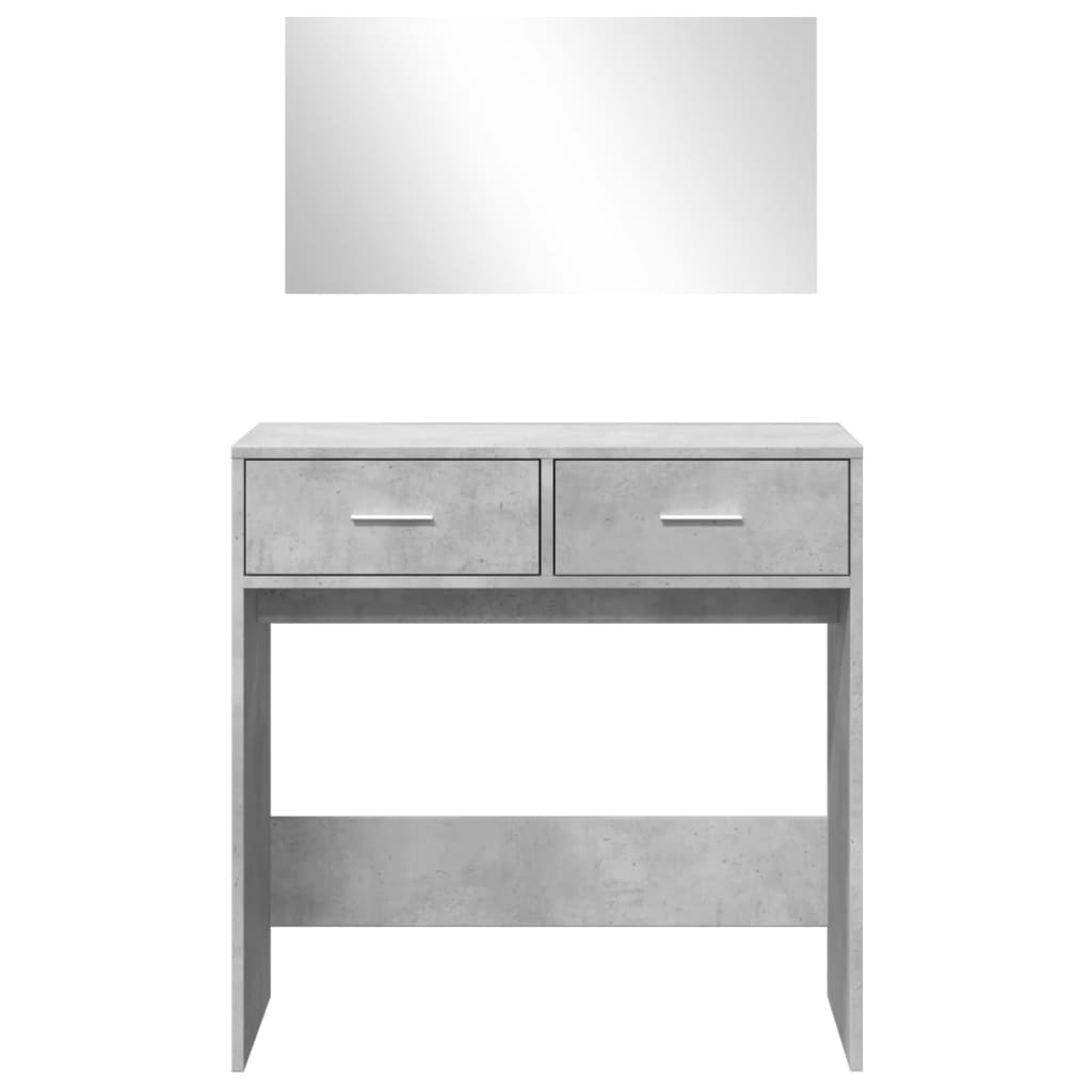vidaXL Masă de toaletă cu oglindă, gri beton, 80x39x80 cm vidaXL Masă de toaletă cu oglindă, gri beton, 80x39x80 cm
