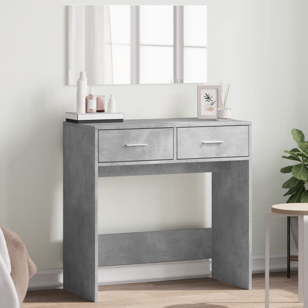 vidaXL Masă de toaletă cu oglindă, gri beton, 80x39x80 cm vidaXL Masă de toaletă cu oglindă, gri beton, 80x39x80 cm
