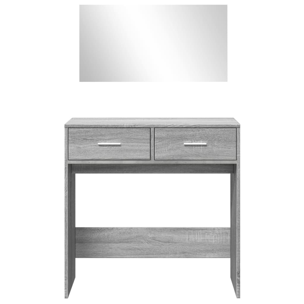 vidaXL Masă de toaletă cu oglindă, gri sonoma, 80x39x80 cm vidaXL Masă de toaletă cu oglindă, gri sonoma, 80x39x80 cm