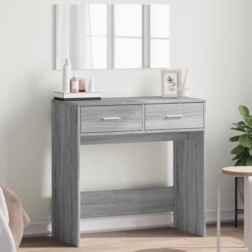 vidaXL Masă de toaletă cu oglindă, gri sonoma, 80x39x80 cm vidaXL Masă de toaletă cu oglindă, gri sonoma, 80x39x80 cm