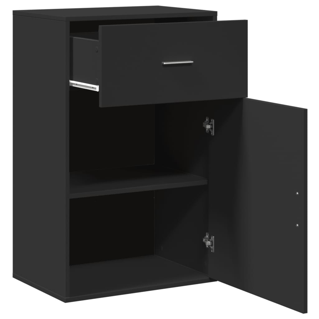 vidaXL Dulap de depozitare, negru, 56,5x39x90 cm, lemn prelucrat