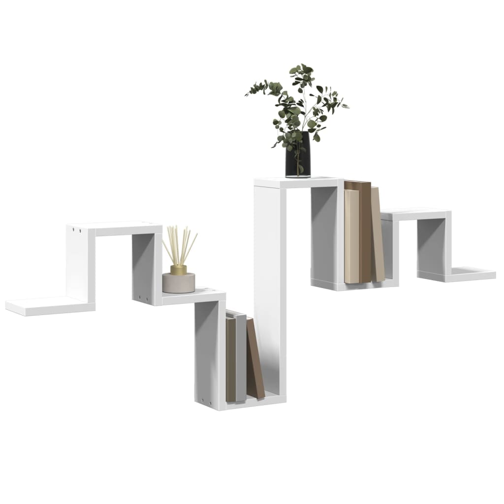 vidaXL Raft de perete, alb, 104,5x10x43 cm, lemn prelucrat vidaXL Raft de perete, alb, 104,5x10x43 cm, lemn prelucrat