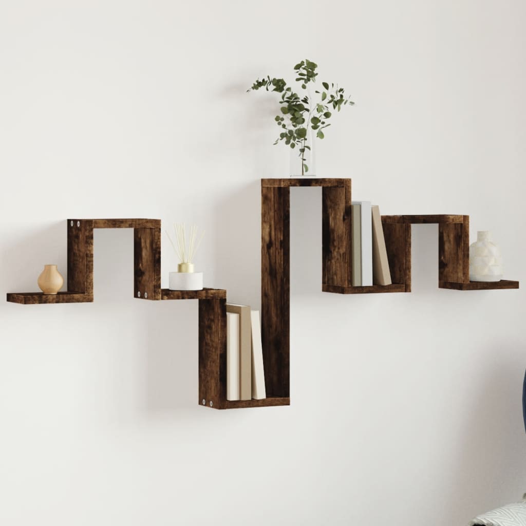 vidaXL Raft de perete, stejar fumuriu, 104,5x10x43 cm, lemn prelucrat vidaXL Raft de perete, stejar fumuriu, 104,5x10x43 cm, lemn prelucrat
