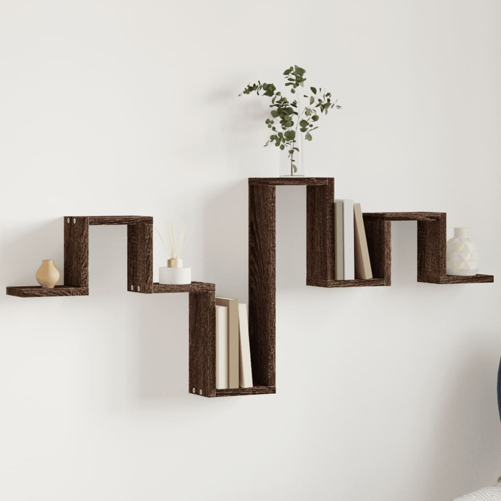 vidaXL Raft de perete, stejar maro, 104,5x10x43 cm, lemn prelucrat vidaXL Raft de perete, stejar maro, 104,5x10x43 cm, lemn prelucrat