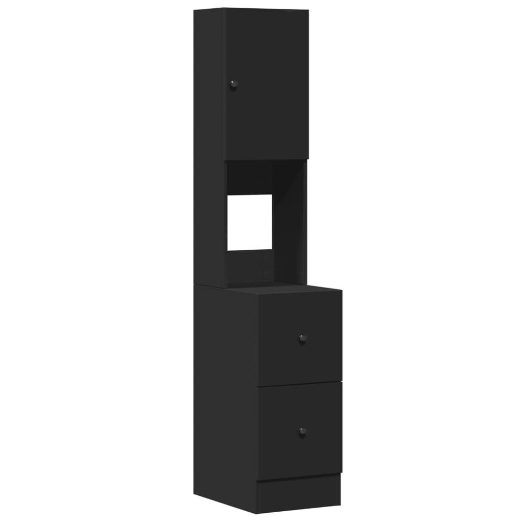 vidaXL Dulap de bucătărie, negru, 35x50x180 cm, lemn prelucrat vidaXL Dulap de bucătărie, negru, 35x50x180 cm, lemn prelucrat