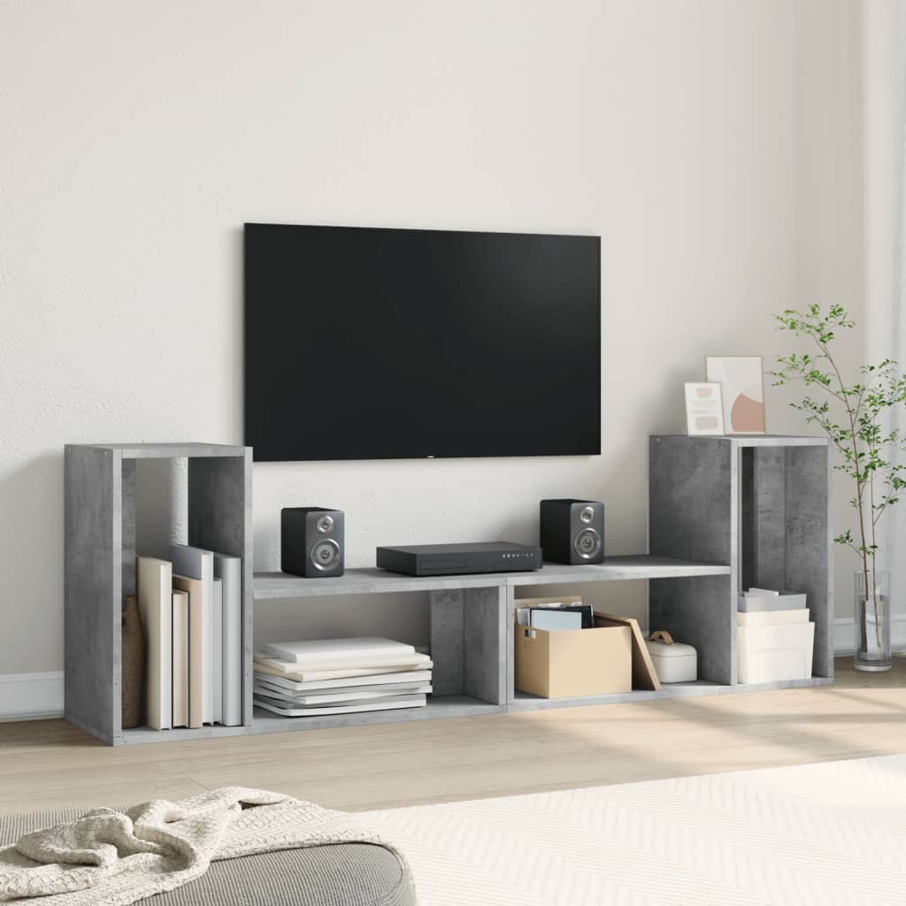 vidaXL Dulapuri TV, 2 buc., gri beton, 75x30x50 cm, lemn prelucrat