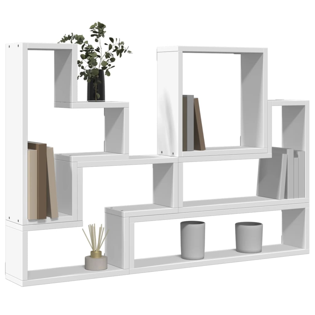 vidaXL Raft de perete, alb, 96x12x64 cm, lemn prelucrat