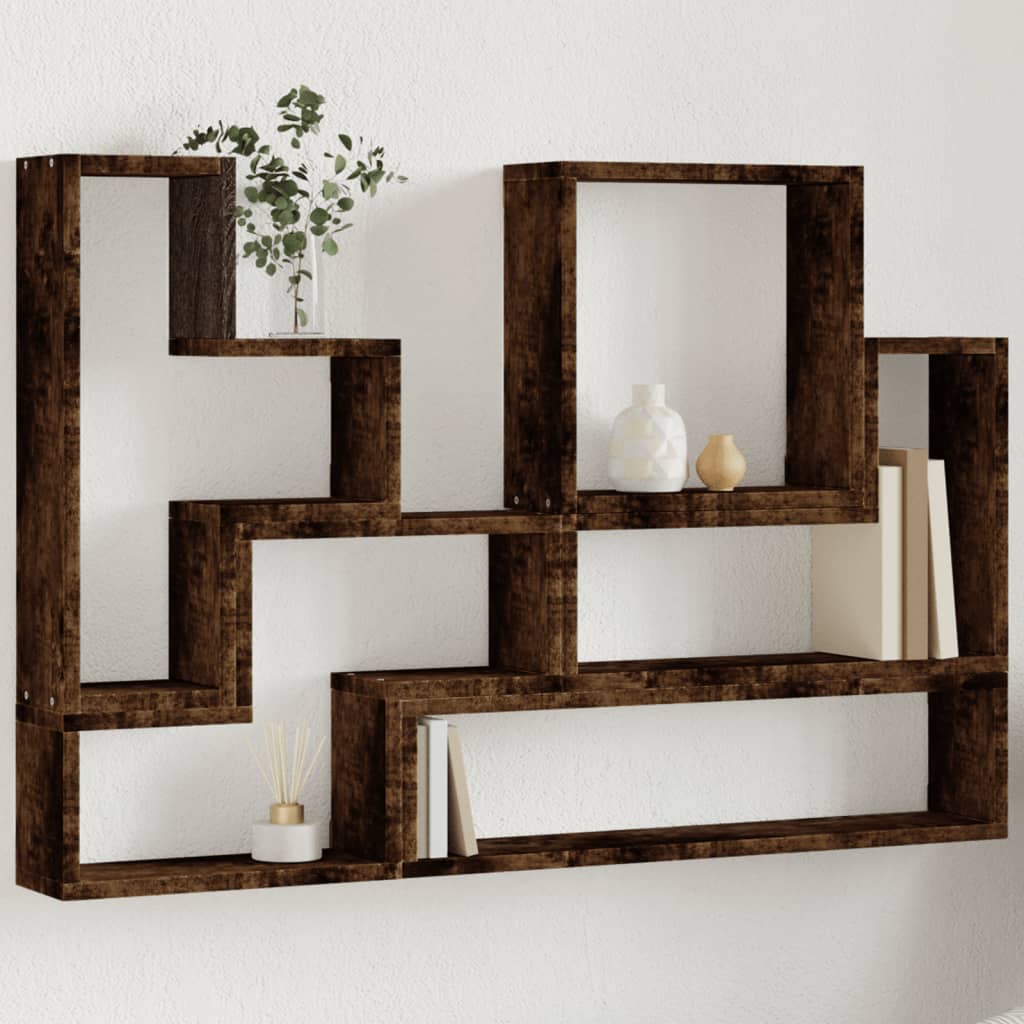 vidaXL Raft de perete, stejar fumuriu, 96x12x64 cm, lemn prelucrat vidaXL Raft de perete, stejar fumuriu, 96x12x64 cm, lemn prelucrat