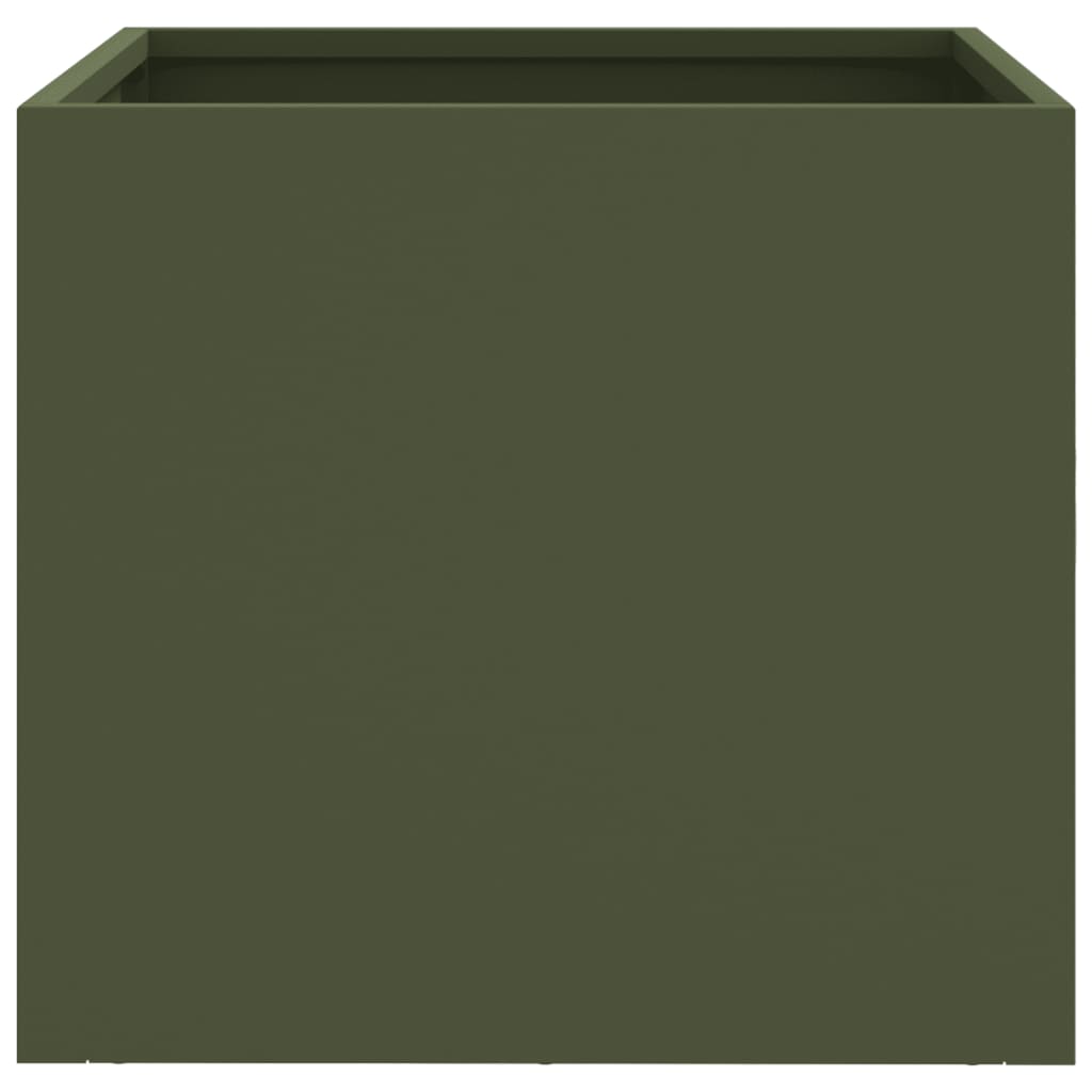 vidaXL Jardinieră, verde măsliniu, 32x30x29 cm, oțel vidaXL Jardinieră, verde măsliniu, 32x30x29 cm, oțel