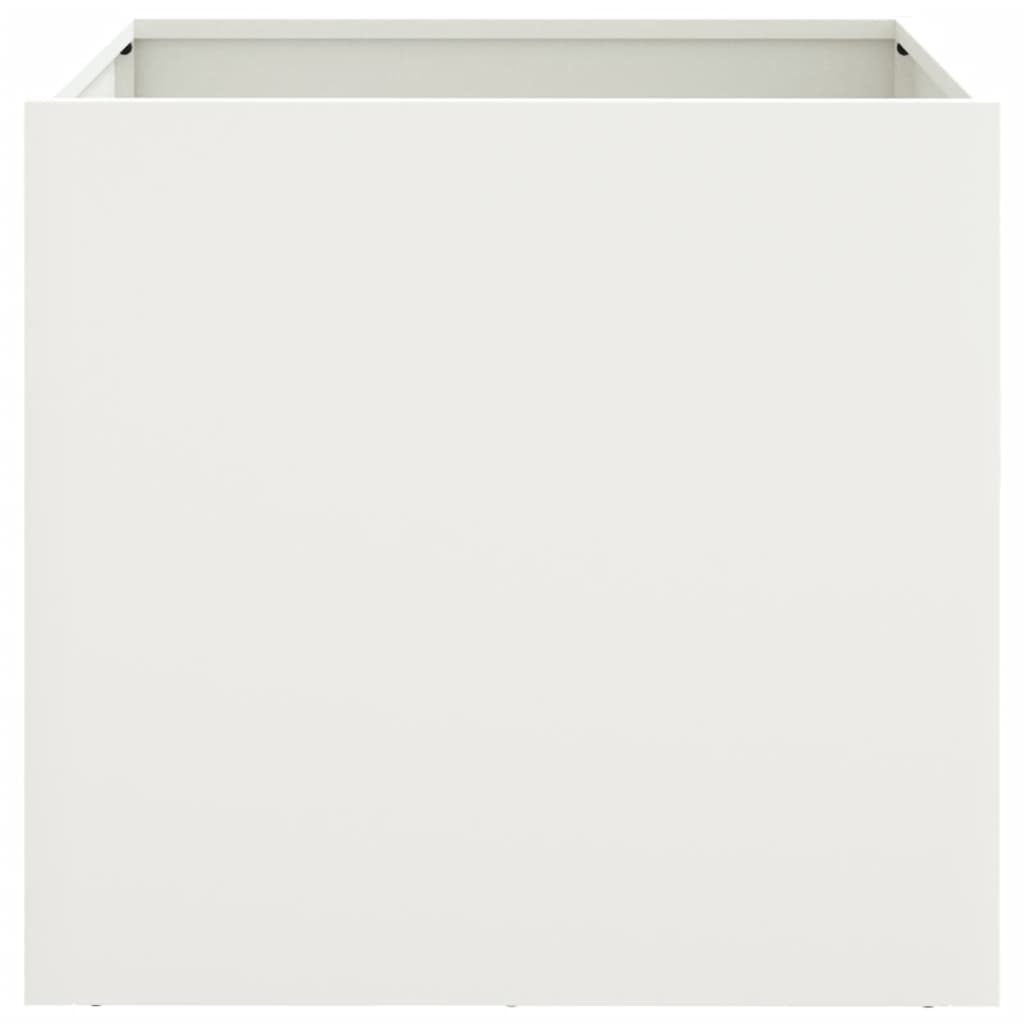 vidaXL Jardinieră, alb, 42x40x39 cm, oțel vidaXL Jardinieră, alb, 42x40x39 cm, oțel