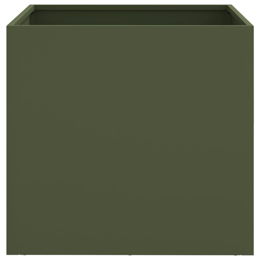 vidaXL Jardinieră, verde măsliniu, 42x40x39 cm, oțel vidaXL Jardinieră, verde măsliniu, 42x40x39 cm, oțel