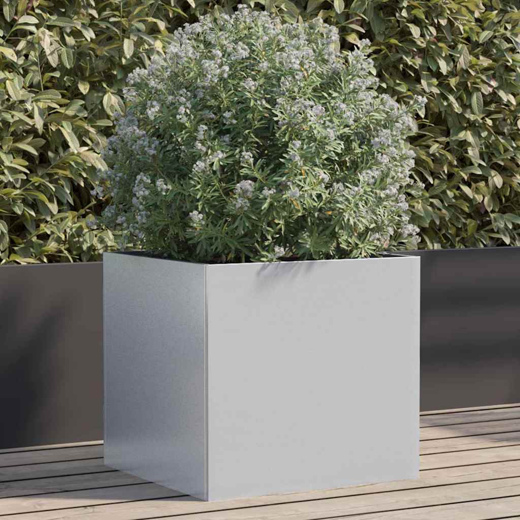 vidaXL Jardinieră, argintiu, 42x40x39 cm, oțel galvanizat vidaXL Jardinieră, argintiu, 42x40x39 cm, oțel galvanizat