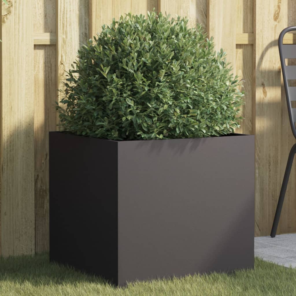 vidaXL Jardinieră, negru, 49x47x46 cm, oțel vidaXL Jardinieră, negru, 49x47x46 cm, oțel