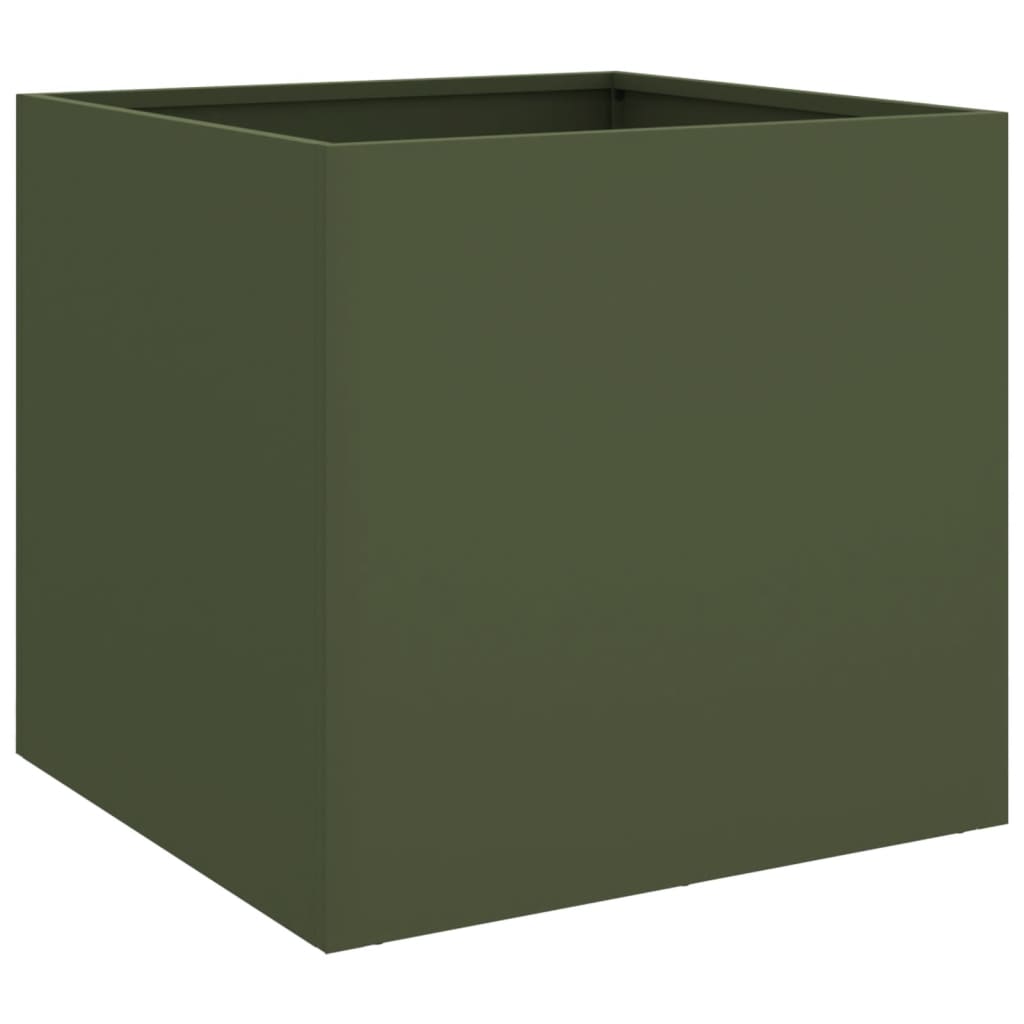 vidaXL Jardinieră, verde măsliniu, 49x47x46 cm, oțel vidaXL Jardinieră, verde măsliniu, 49x47x46 cm, oțel