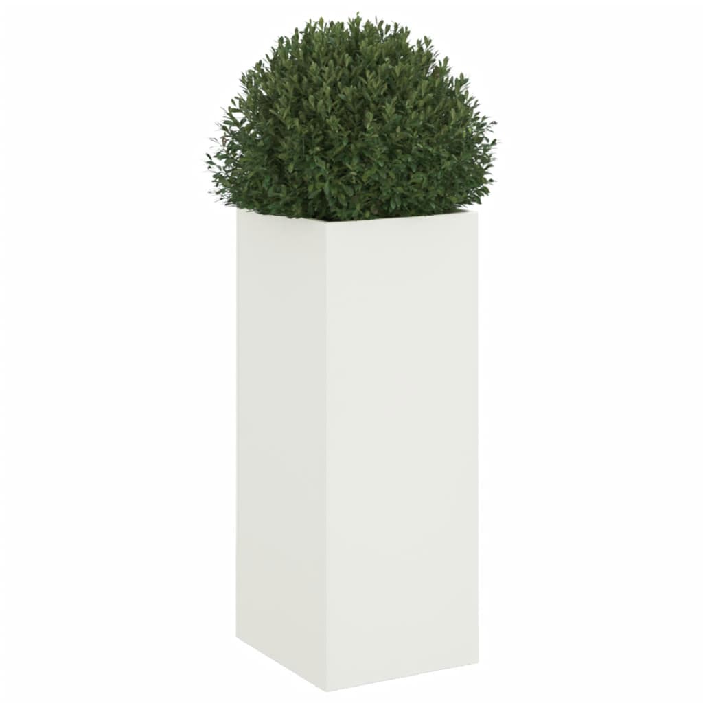 vidaXL Jardinieră, alb, 32x29x75 cm, oțel vidaXL Jardinieră, alb, 32x29x75 cm, oțel