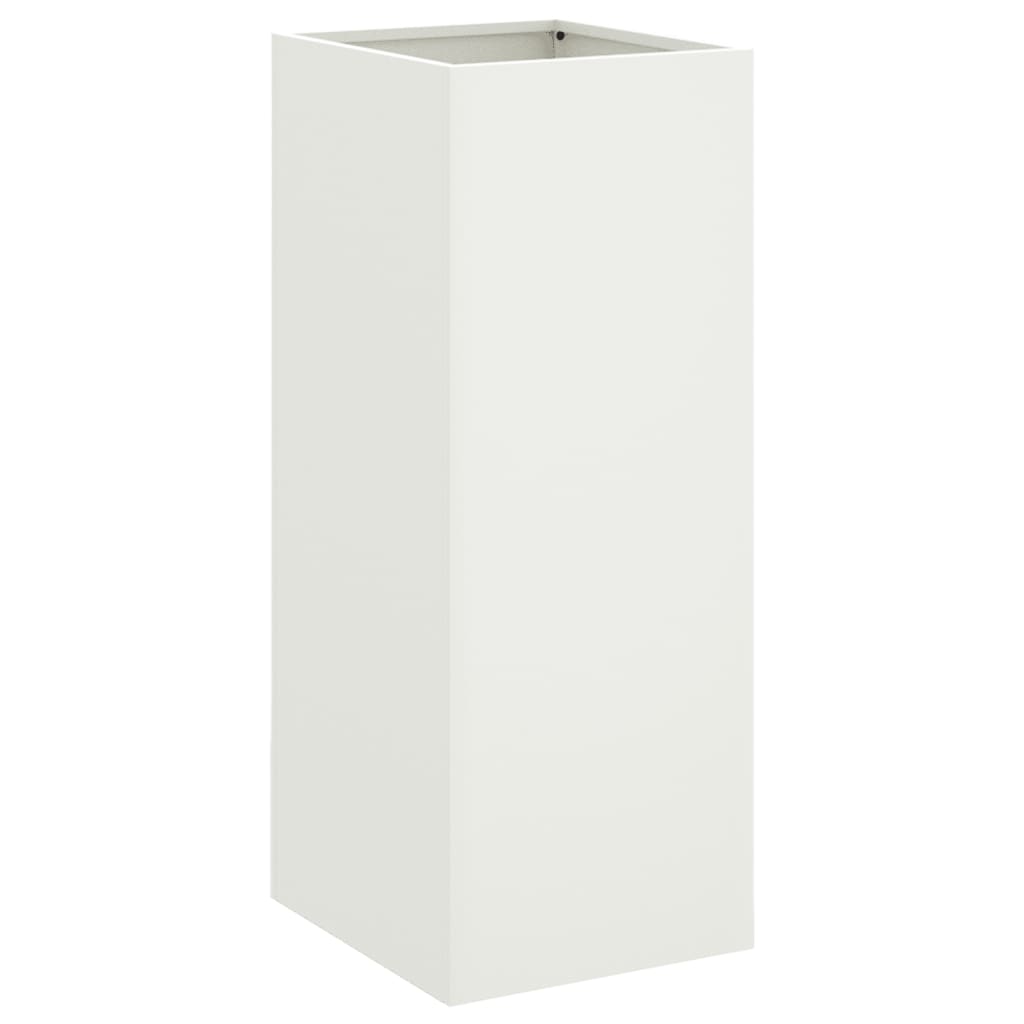 vidaXL Jardinieră, alb, 32x29x75 cm, oțel vidaXL Jardinieră, alb, 32x29x75 cm, oțel