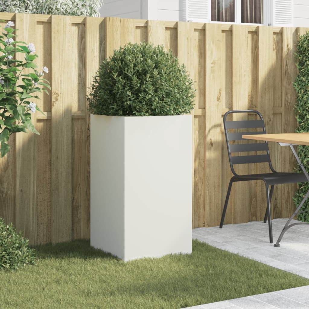 vidaXL Jardinieră, alb, 42x38x75 cm, oțel vidaXL Jardinieră, alb, 42x38x75 cm, oțel