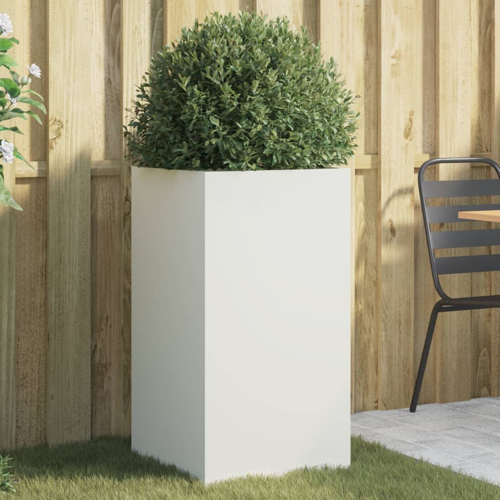 vidaXL Jardinieră, alb, 42x38x75 cm, oțel vidaXL Jardinieră, alb, 42x38x75 cm, oțel