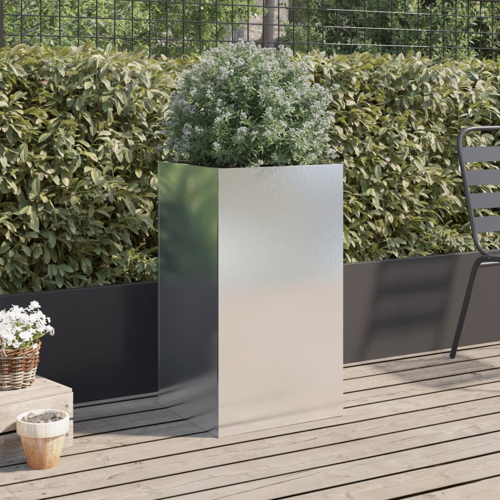 vidaXL Jardinieră, argintiu, 42x38x75 cm, oțel inoxidabil vidaXL Jardinieră, argintiu, 42x38x75 cm, oțel inoxidabil