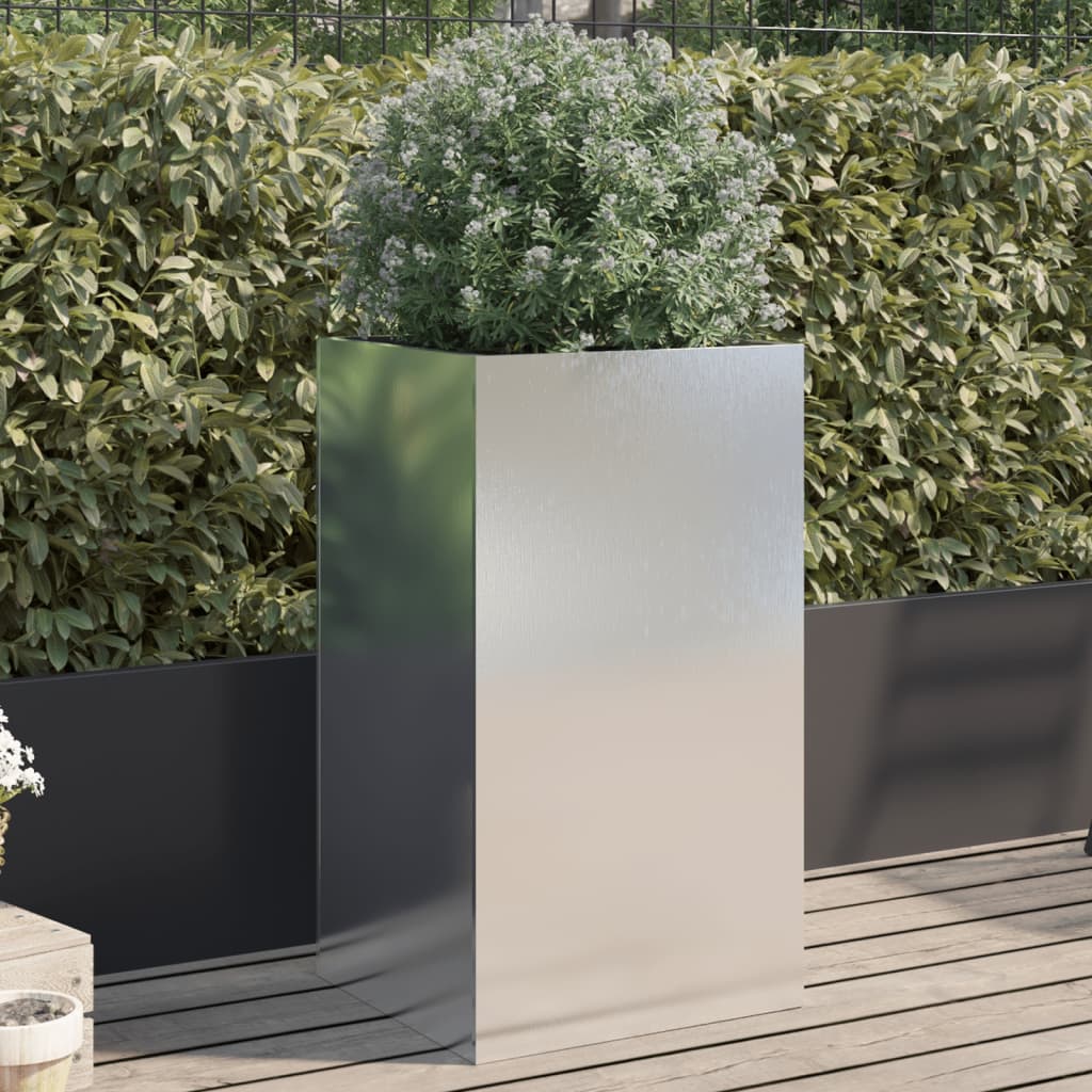 vidaXL Jardinieră, argintiu, 42x38x75 cm, oțel inoxidabil vidaXL Jardinieră, argintiu, 42x38x75 cm, oțel inoxidabil