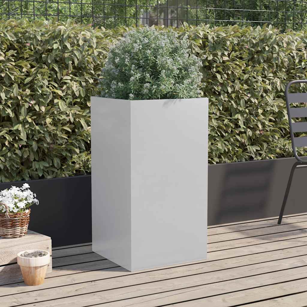 vidaXL Jardinieră, argintiu, 42x38x75 cm, oțel galvanizat vidaXL Jardinieră, argintiu, 42x38x75 cm, oțel galvanizat