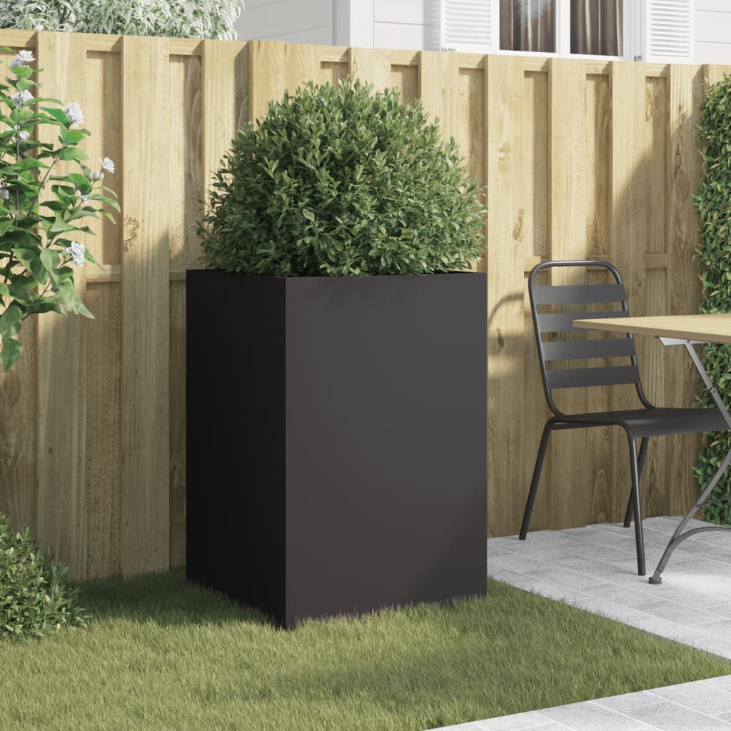 vidaXL Jardinieră, negru, 52x48x75 cm, oțel vidaXL Jardinieră, negru, 52x48x75 cm, oțel