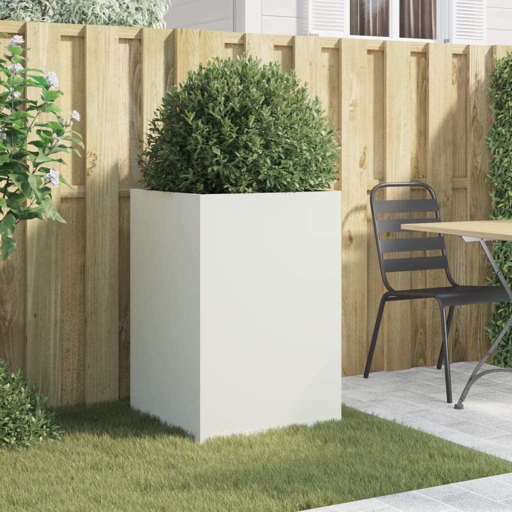 vidaXL Jardinieră, alb, 52x48x75 cm, oțel vidaXL Jardinieră, alb, 52x48x75 cm, oțel