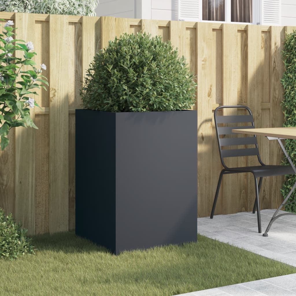 vidaXL Jardinieră, antracit, 52x48x75 cm, oțel vidaXL Jardinieră, antracit, 52x48x75 cm, oțel