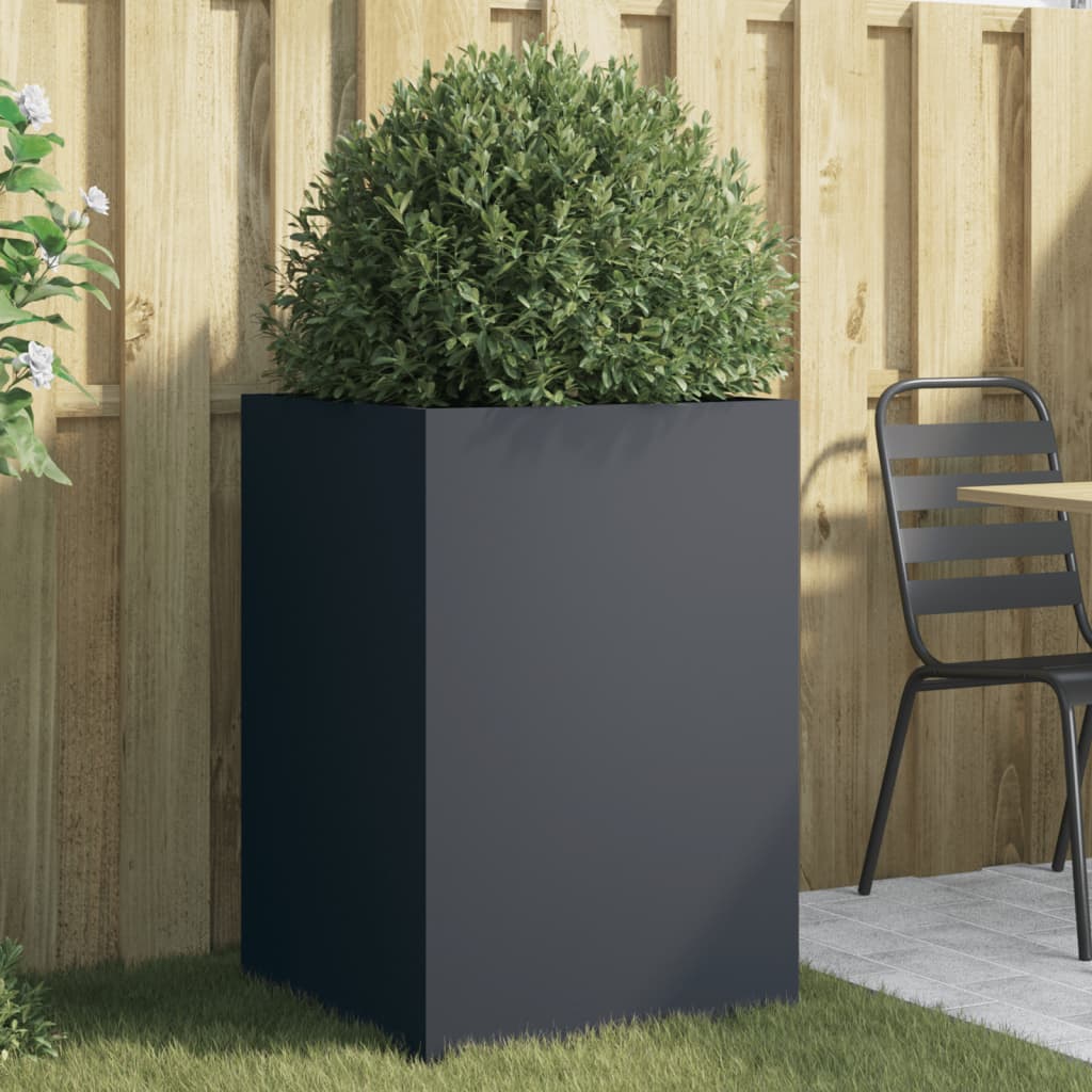 vidaXL Jardinieră, antracit, 52x48x75 cm, oțel vidaXL Jardinieră, antracit, 52x48x75 cm, oțel