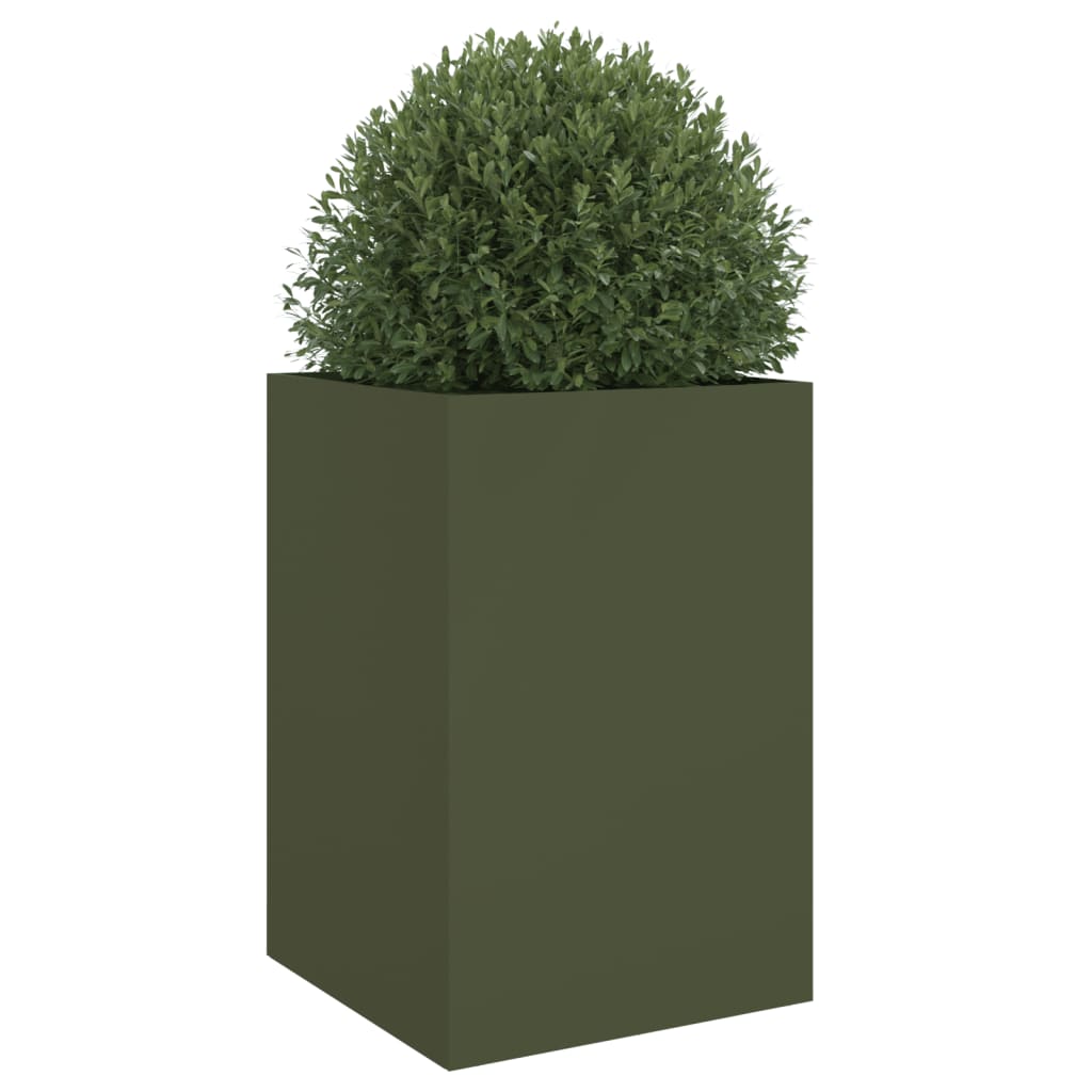 vidaXL Jardinieră, verde măsliniu, 52x48x75 cm, oțel vidaXL Jardinieră, verde măsliniu, 52x48x75 cm, oțel