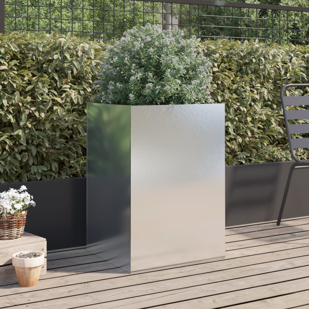vidaXL Jardinieră, argintiu, 52x48x75 cm, oțel inoxidabil vidaXL Jardinieră, argintiu, 52x48x75 cm, oțel inoxidabil