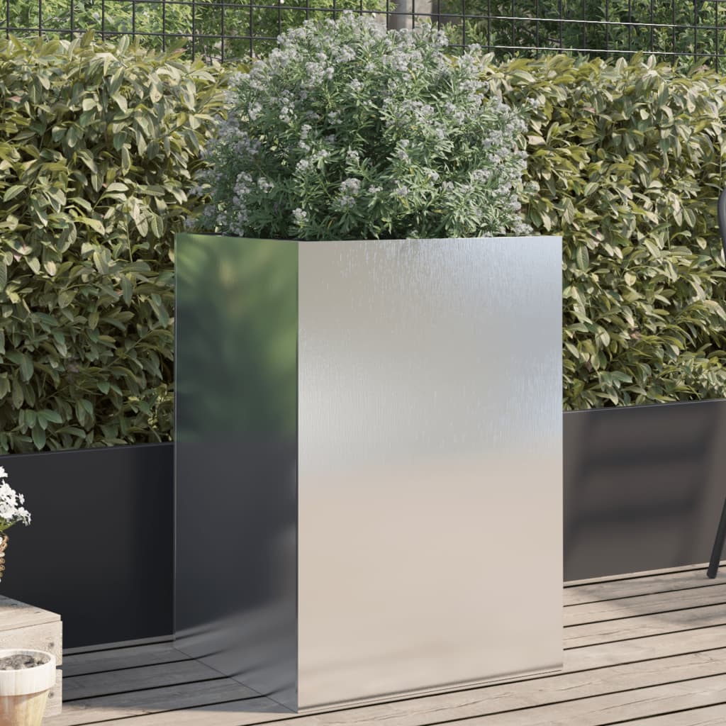 vidaXL Jardinieră, argintiu, 52x48x75 cm, oțel inoxidabil vidaXL Jardinieră, argintiu, 52x48x75 cm, oțel inoxidabil