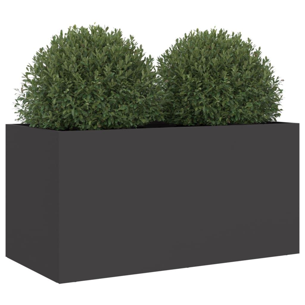 vidaXL Jardinieră, negru, 62x30x29 cm, oțel vidaXL Jardinieră, negru, 62x30x29 cm, oțel