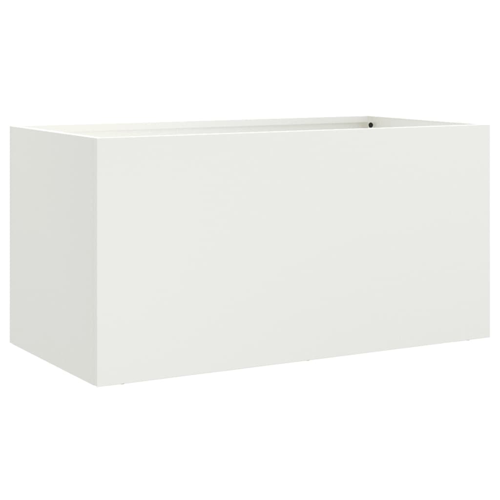 vidaXL Jardinieră, alb, 62x30x29 cm, oțel vidaXL Jardinieră, alb, 62x30x29 cm, oțel