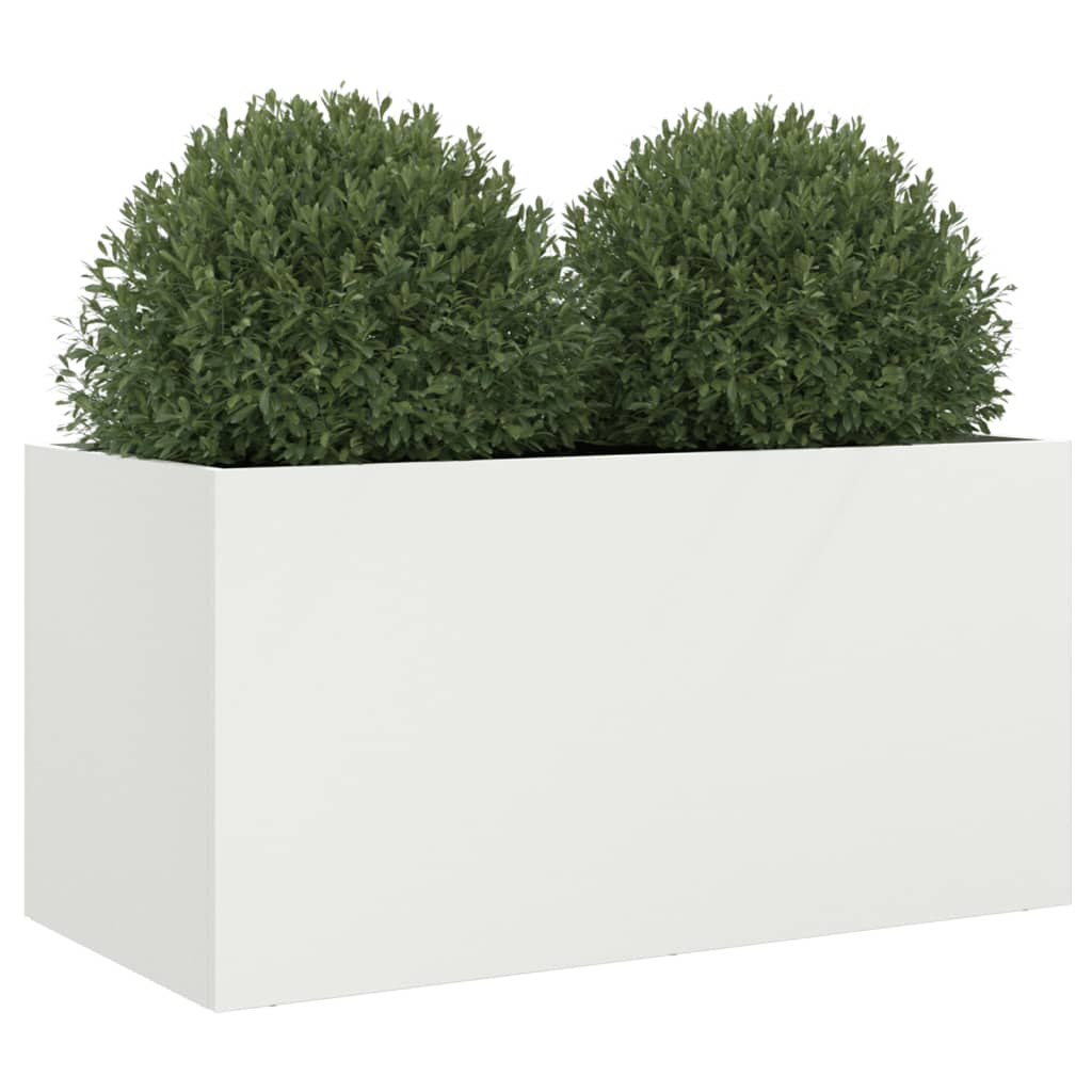 vidaXL Jardinieră, alb, 62x30x29 cm, oțel vidaXL Jardinieră, alb, 62x30x29 cm, oțel