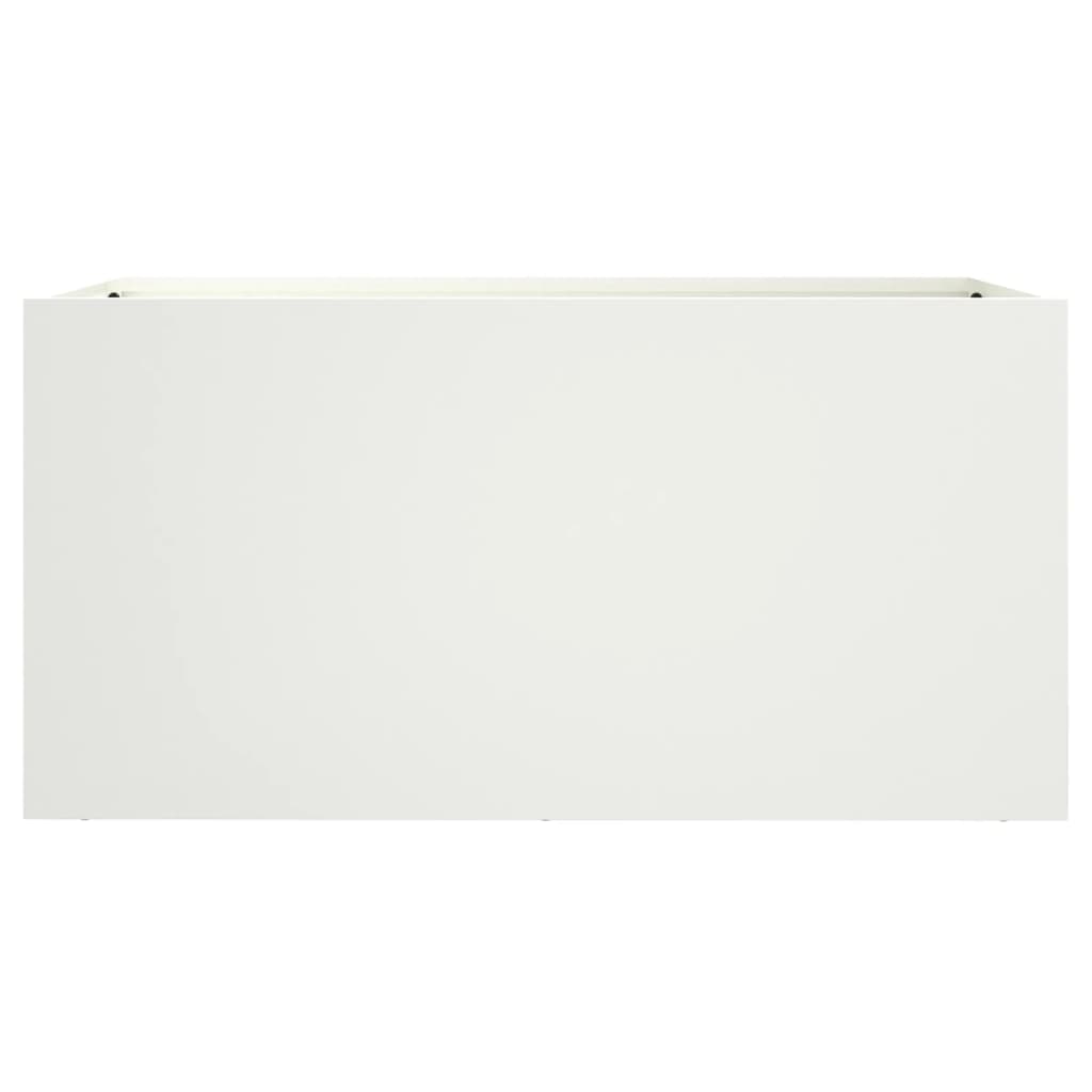 vidaXL Jardinieră, alb, 62x30x29 cm, oțel vidaXL Jardinieră, alb, 62x30x29 cm, oțel