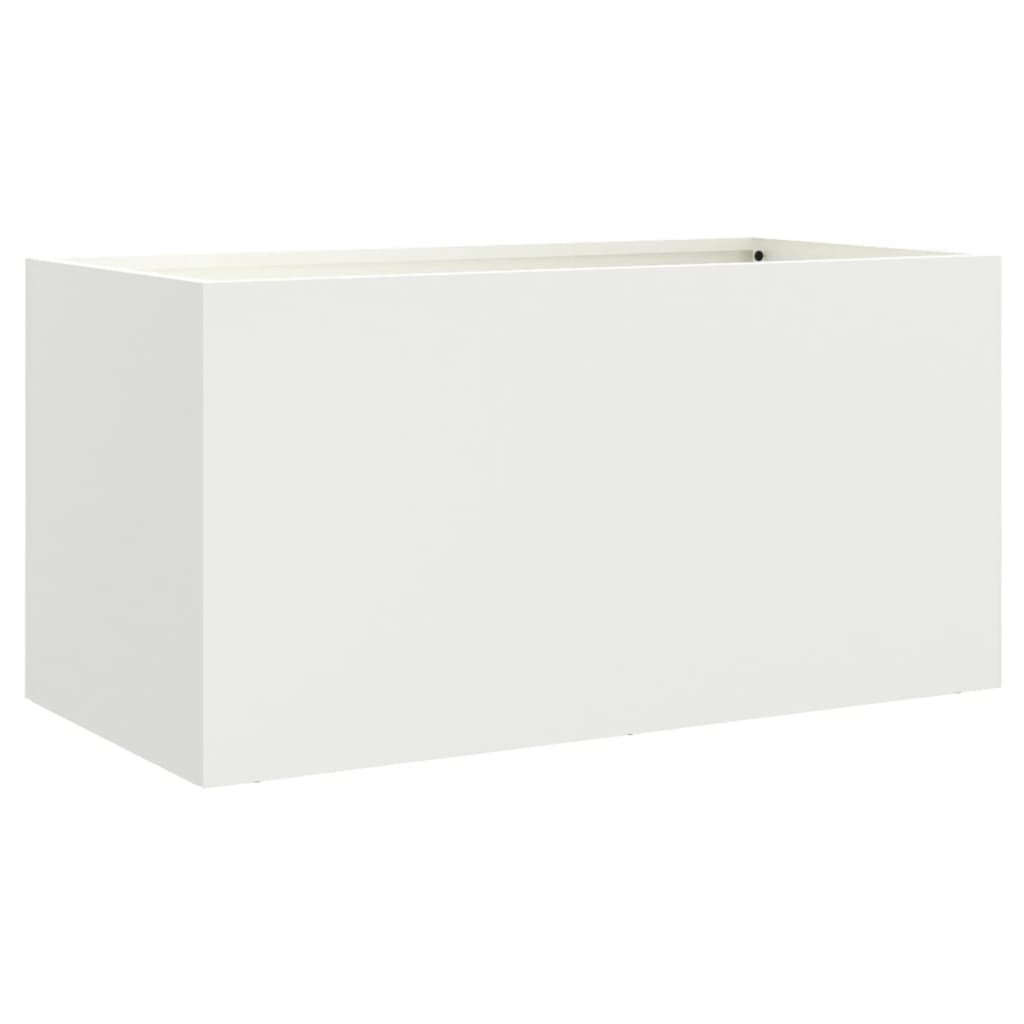 vidaXL Jardinieră, alb, 62x30x29 cm, oțel vidaXL Jardinieră, alb, 62x30x29 cm, oțel