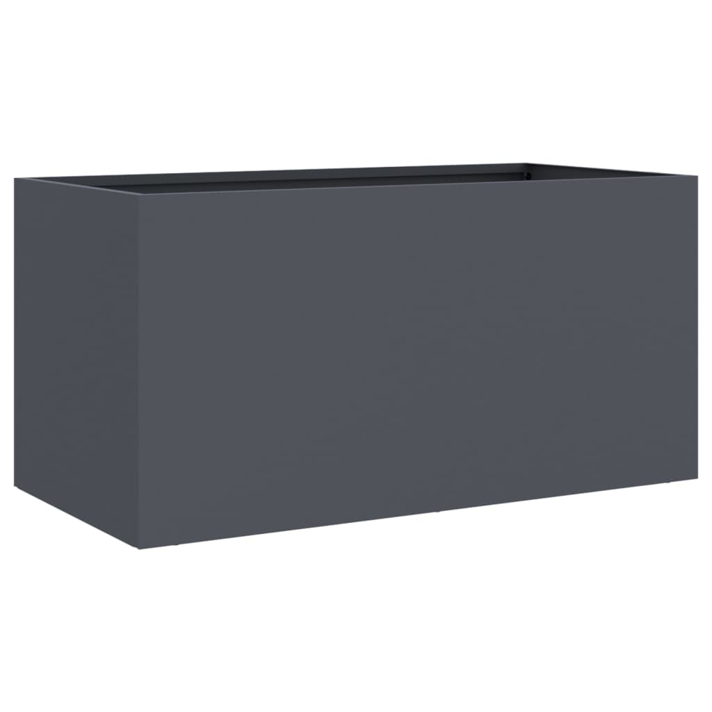 vidaXL Jardinieră, antracit, 62x30x29 cm, oțel vidaXL Jardinieră, antracit, 62x30x29 cm, oțel