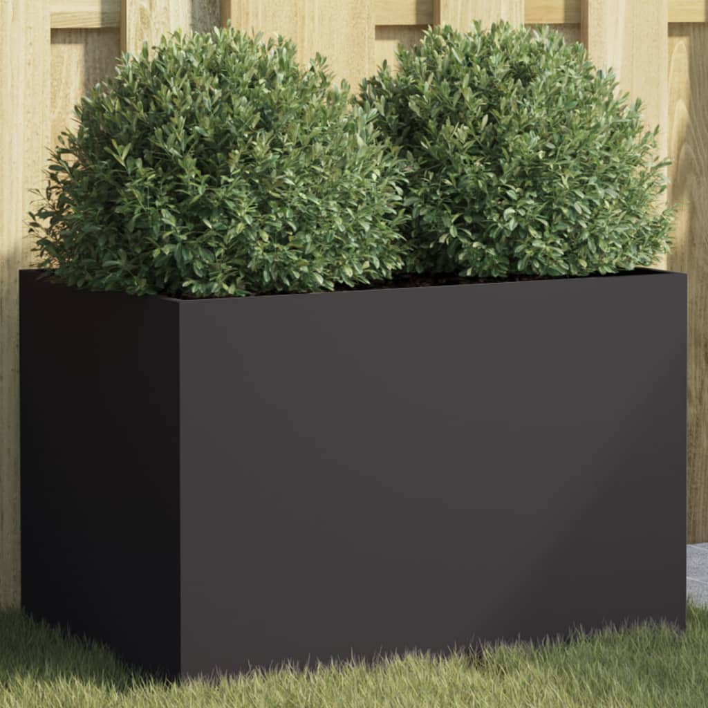 vidaXL Jardinieră, negru, 62x40x39 cm, oțel vidaXL Jardinieră, negru, 62x40x39 cm, oțel