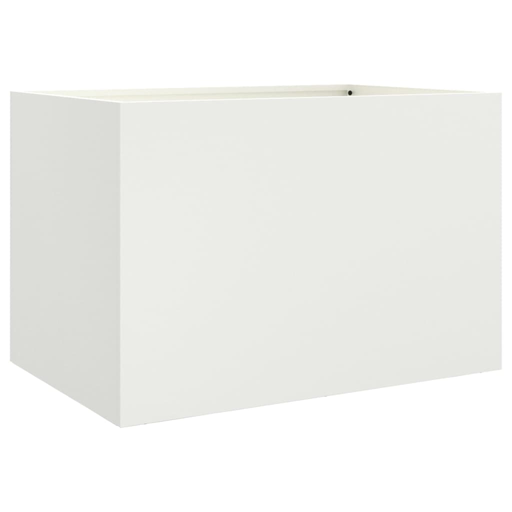 vidaXL Jardinieră, alb, 62x40x39 cm, oțel vidaXL Jardinieră, alb, 62x40x39 cm, oțel