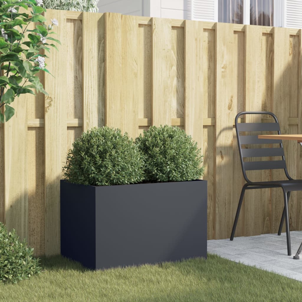 vidaXL Jardinieră, antracit, 62x40x39 cm, oțel vidaXL Jardinieră, antracit, 62x40x39 cm, oțel
