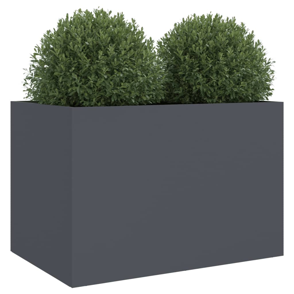 vidaXL Jardinieră, antracit, 62x40x39 cm, oțel vidaXL Jardinieră, antracit, 62x40x39 cm, oțel
